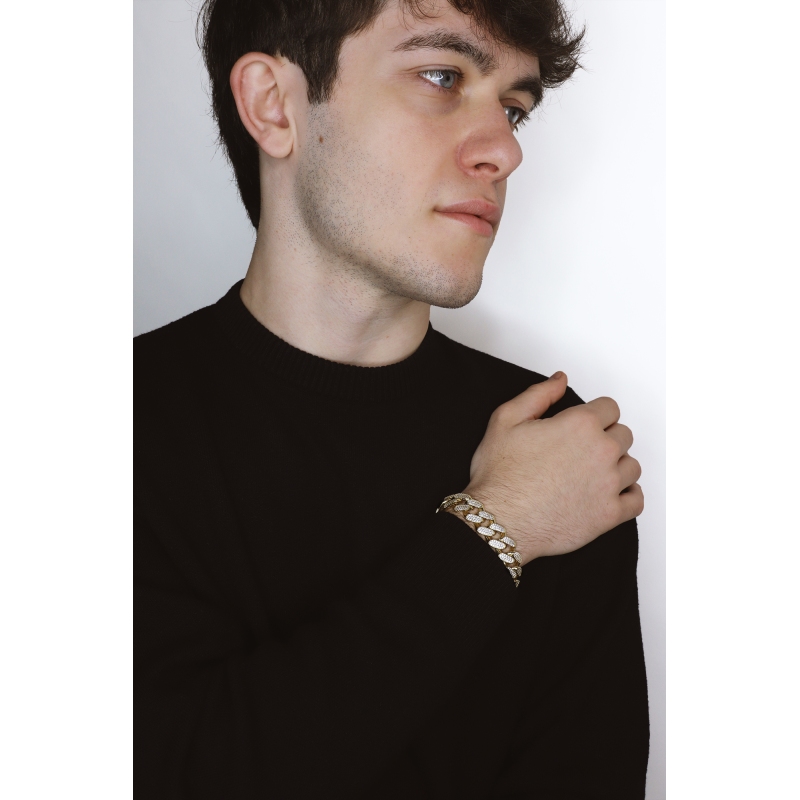 Zircons men iced out chain in yellow gold 18k Zircons men iced out chain in yellow gold 18k