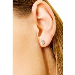 Diamond stud earrings in white gold 750 2