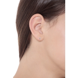 6 prongs diamond stud earrings in white gold 18k, ct 0,08  2