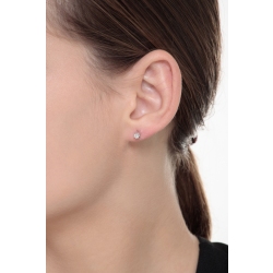 6 prongs diamond stud earrings in white gold 18k, 0,20 ct 2