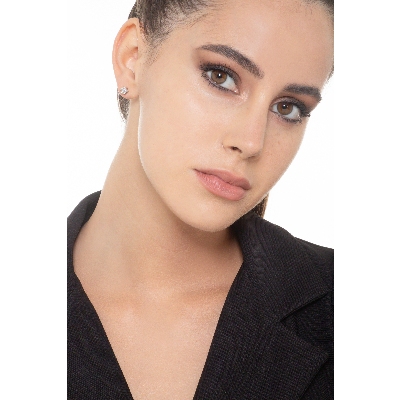 6 prongs white gold 18k bezel diamond stud earrings 