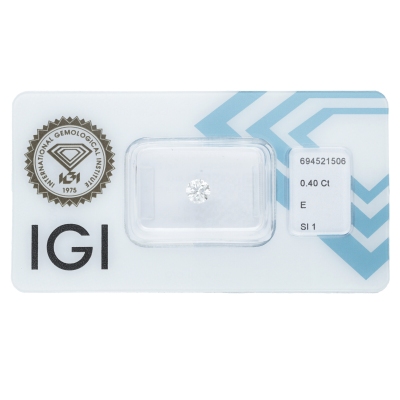 IGI Certified Diamond   CT 0,40   E   SI 1       