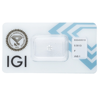 IGI Certified Diamond   CT 0,30   F   VVS 1    