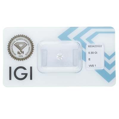 IGI Certified Diamond   CT 0,30   E   VVS 1