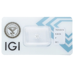 IGI Certified Diamond   CT 0,43   F   SI 1