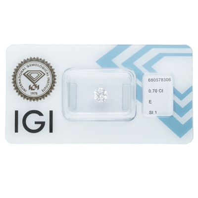 IGI Certified Diamond   CT 0,70   E   SI 1         