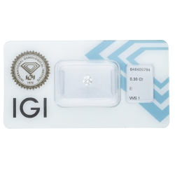 IGI Certified Diamond   CT 0,30   E   VVS 1