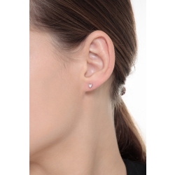 3 claws diamond stud earrings in white gold 18k, 0,12 ct 2