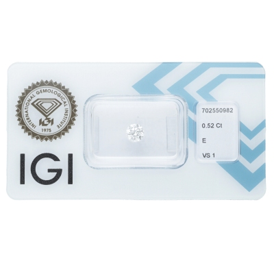 IGI Certified Diamond   CT 0,52   E   VS 1  