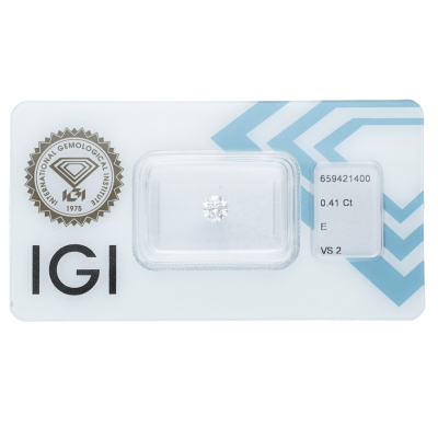 IGI Certified Diamond   CT 0,41   E   VS 2      