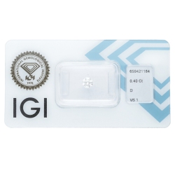 IGI Certified Diamond   CT 0,40   D   VS 1