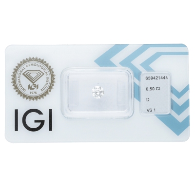 IGI Certified Diamond   CT 0,50   D   VS 1          