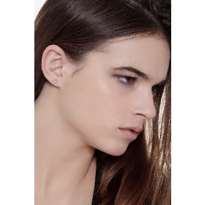 3 prongs diamond stud earrings in white gold 18k 