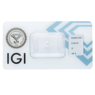 IGI Certified Diamond   CT 0,30   D   VS 2      