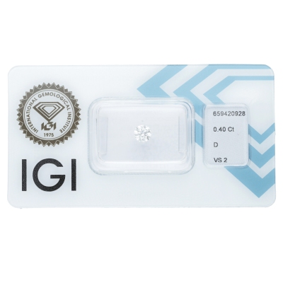 IGI Certified Diamond   CT 0,40   D   VS 2      