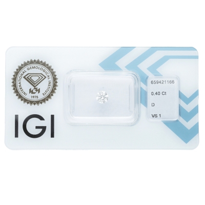 IGI Certified Diamond   CT 0,40   D   VS 1    