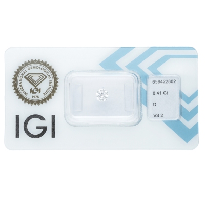 IGI Certified Diamond   CT 0,41   D   VS 2      