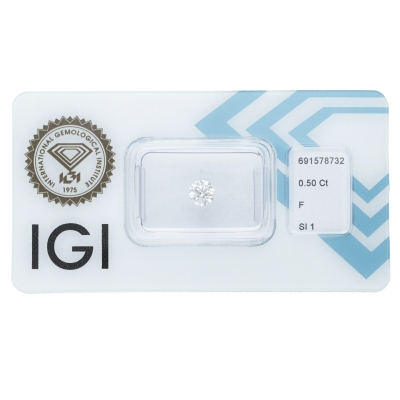 IGI Certified Diamond   CT 0,50   F   SI 1     