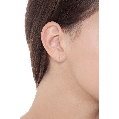 18k white gold diamond stud earrings, 0,12 ct