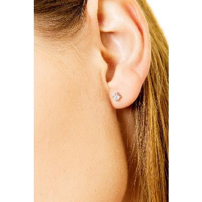 18k white gold diamond stud earrings, ct 0,20 