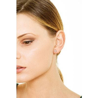 4 claw diamond stud earrings in white gold 18k