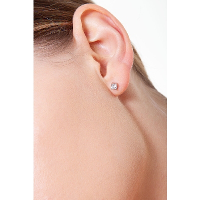 Stud earrings with diamonds in 18k white gold, 0,40 ct