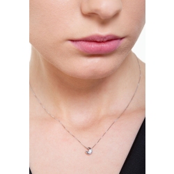 18k white gold little moon pendant with diamond 2