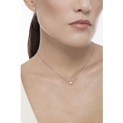 18k white gold full bezel solitaire necklace with 0.15 ct diamond 2