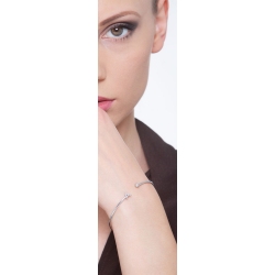 White gold bangle with A initial set with diamonds 2