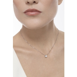 18k white gold full bezel solitaire necklace with 0.2 ct diamond 2