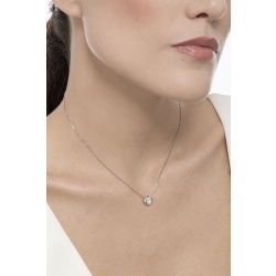 18k white gold full bezel solitaire necklace with 0.30 ct diamond 2