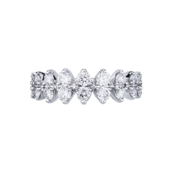White gold 18k ring with diamonds marquise cut 2