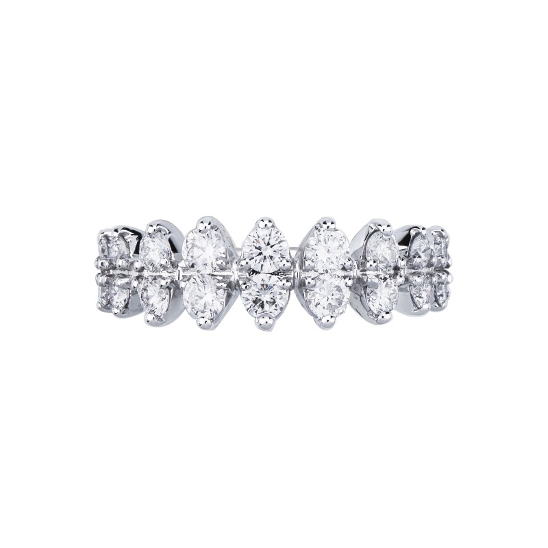 White gold 18k ring with diamonds marquise cut