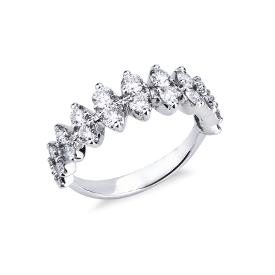 White gold 18k ring with diamonds marquise cut