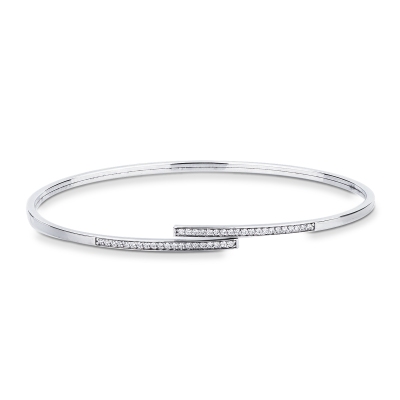 Bangle with diamonds in white gold 18k