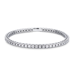 18k white gold elastic tennis bracelet with diamonds
