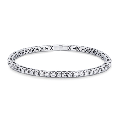 18k white gold elastic tennis bracelet with diamonds