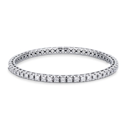 Elastic tennis bracelet with diamonds in 18k white gold