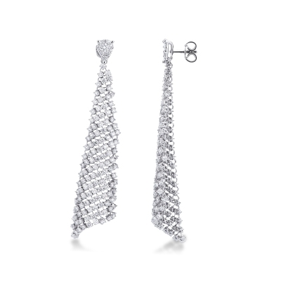 White gold 18k drop diamond earrings