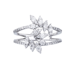 Designer ring white gold 18k with diamonds  2