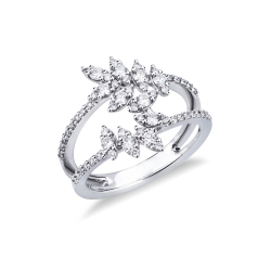Designer ring white gold 18k with diamonds