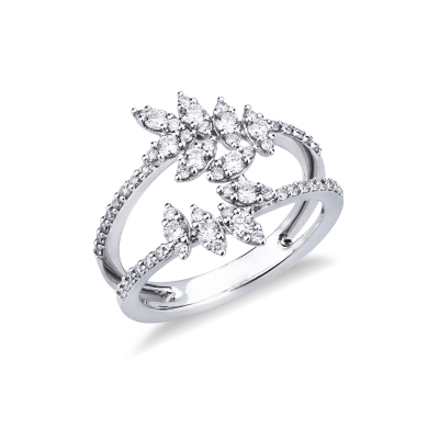 Designer ring white gold 18k with diamonds 