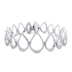 18k White Gold Bracelet with Diamonds Drops
