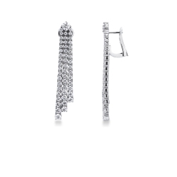 Tennis drop diamond earrings in white gold 750