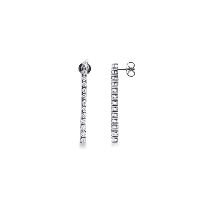 Rivière diamond earrings in white gold 18k