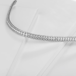 Tennis bracelet with diamonds in white gold 18k  2