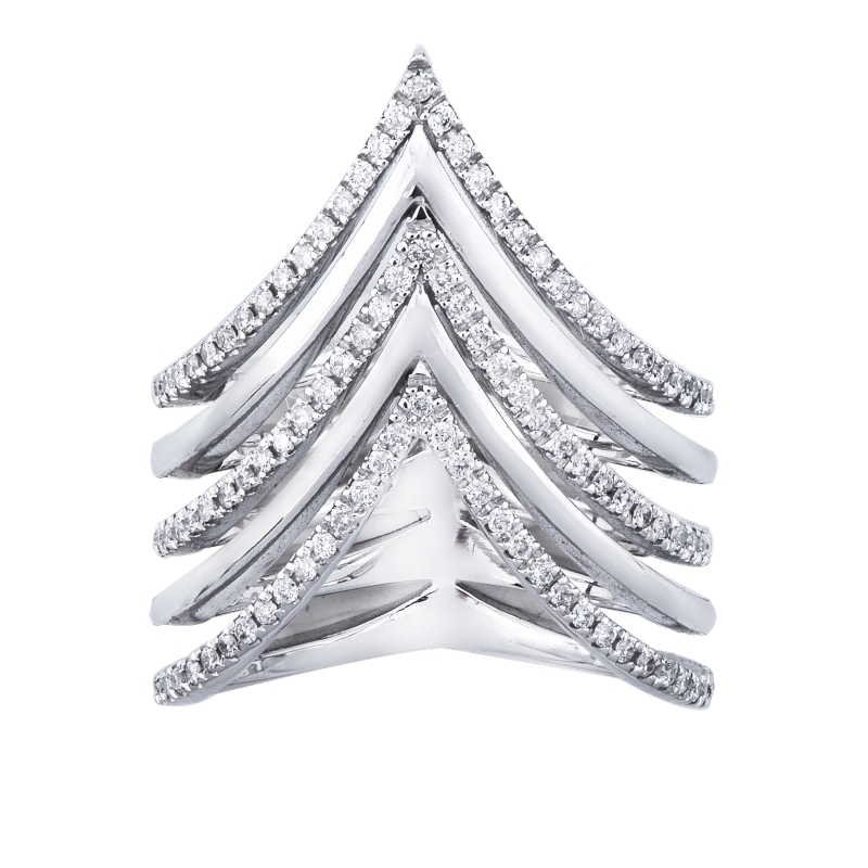 Band ring white gold 18k with diamonds