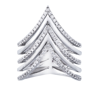 Band ring white gold 18k with diamonds