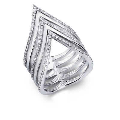 Band ring white gold 18k with diamonds