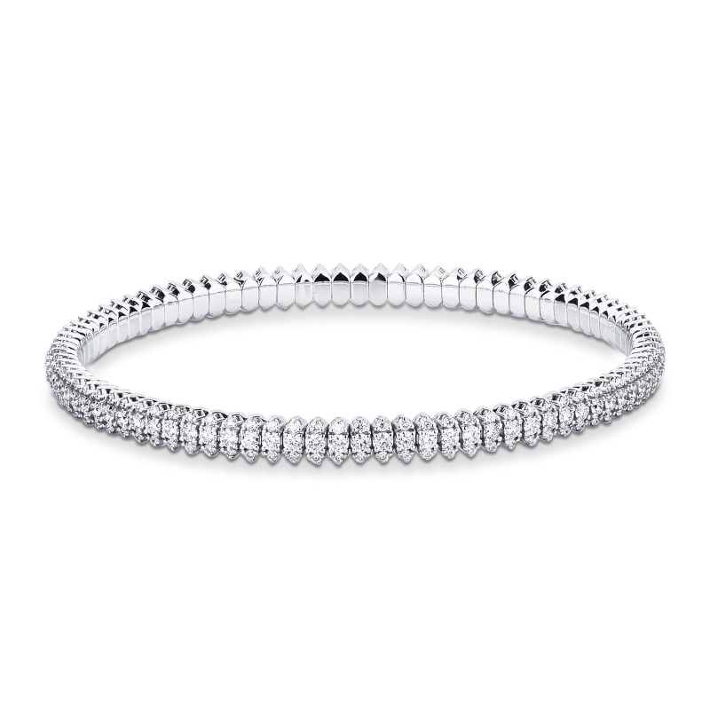 18k white gold stretch diamonds bracelet